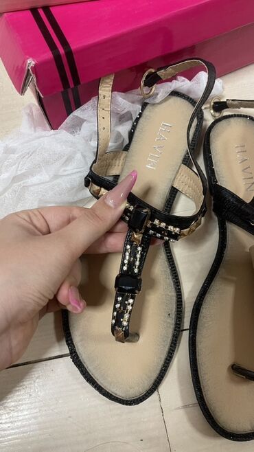 Basanoşka və səndəllər: Zara, Ölçü: 38.5, rəng - Bej, İşlənmiş — 8