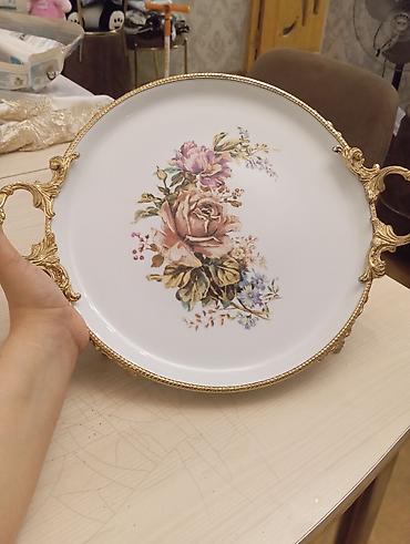 Кухонные принадлежности: Porcelain süfrə ləyən/tray - Material: ağ porselen lövhə - Üzərində — 3
