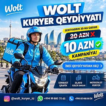 Sürücü-kuryerlər: Sürücü-kuryer tələb olunur, Şəxsi nəqliyyat vasitəsi ilə, Həftəlik ödəniş, Təcrübəsiz — 1