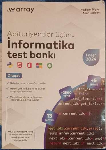 Haima: Məhsul: “Abituriyentlər üçün İnformatika test bankı” – Array nəşri