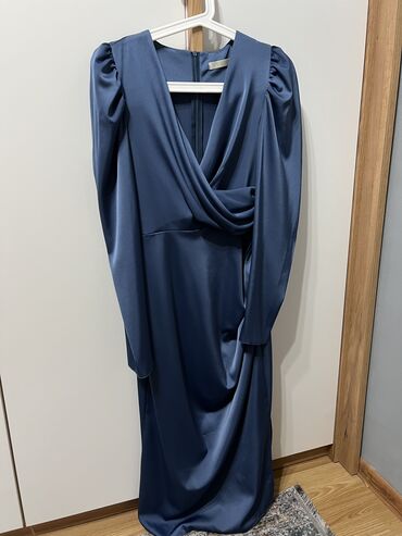 синее вечернее платье: Вечернее платье, Классическое, С рукавами, L (EU 40)
