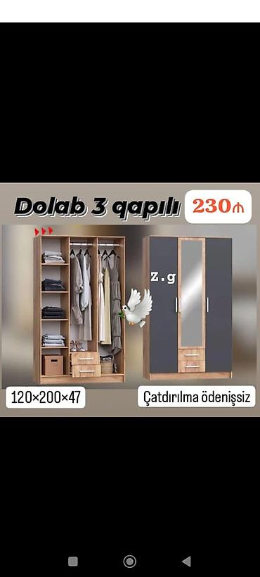 Yeni, 3 qapılı, Siyirməli, Açılan, Düz dolab lalafo.az -da Yeni, 3 qapılı, Siyirməli, Açılan, Düz dolab