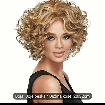 binarni sat: Kratka talasasta perika – tamno siva, dužina kose 25,4 cm - Stil — 5