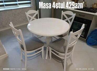Masa və oturacaq dəstləri: Mətbəx üçün, Yeni, 4 stul