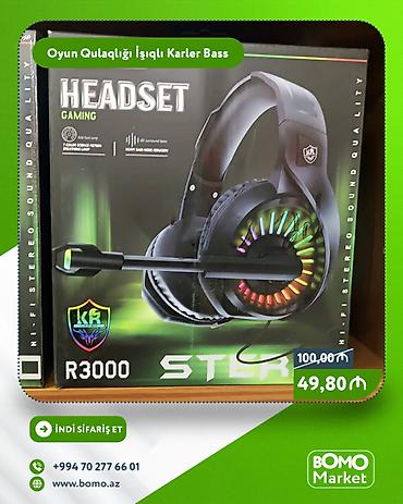 elektronika 302: 🔥 Qulaqlıqlar Oyun Qulaqlığı RGB İşıqlı Mikrofonlu Karler Bass R3000 — 1