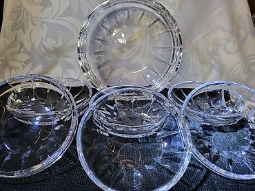 Činije: Servis cinija za poslastice itd.tezak kristal rucna obrada. Servis — 3