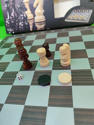 Игрушки: Шахматы шашки нарды деревянные комплект игр 3 в 1🌟 Комплектация — 2
