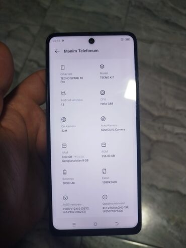 Tecno: Tecno Spark 10 Pro, 256 GB, rəng - Göy