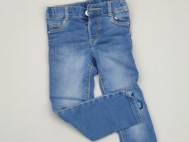 zielone jeansy: Jeans, F&F, 3-4 years, 104, condition - Good