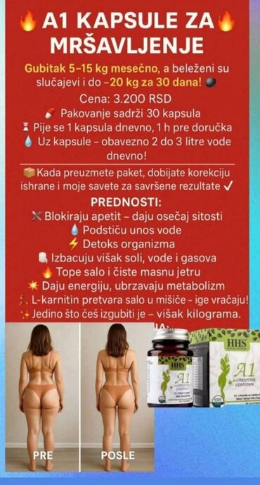 Ostali medicinski proizvodi: 🔥 topi masti i kilograme! 🔥 💊 a1 kapsule za mršavljenje – provereno
