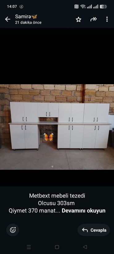 бу кухонный гарнитур в бишкеке: Metbext mebeli tezedi Olcusu 303sm Qiymet 370 manat Unvan