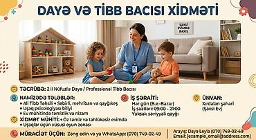 evde daye: Daya və tibb bacısı xidməti Xidmət təsviri: - Şəxsi evimdə baxış - — 1