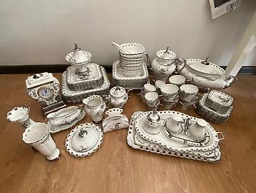 elekdiron saat: Nahar dəsti, rəng - Ağ, Farfor, Çexiya — 1