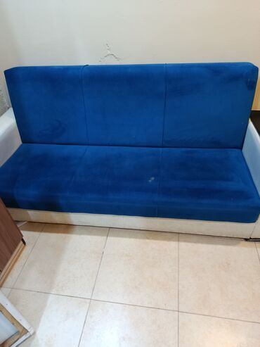 мебель для гостиной: Mavi rəngli divan - Stil: Müasir, minimal dizayn - Rəng/Material