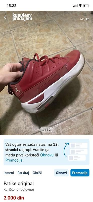 mantil i patike: Original patike u crvenoj boji sa belim đonom. Model je niskog — 1