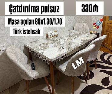 taxta stul stol: Mətbəx üçün, Yeni, Açılan, Dördbucaq masa — 1
