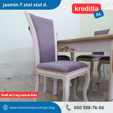 Masa və oturacaq dəstləri: Qonaq otağı üçün, Yeni, Açılan, Dördbucaq masa, 6 stul — 8