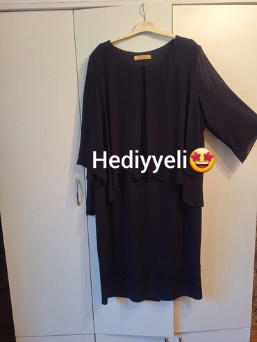dress: Gündəlik don, Midi, 5XL (EU 50)