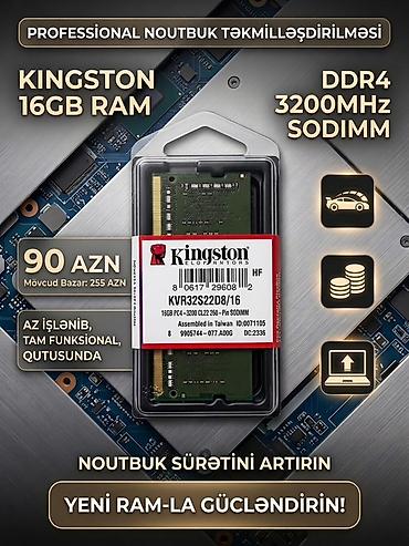 operativ yaddaş: Kingston 16GB RAM – DDR4 3200 MHz SODIMM - Model: KVR32S22D8/16 (16GB — 1