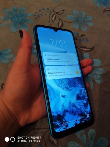 Apple iPhone: Redmi 9A, 32 GB, rəng - Mavi, Barmaq izi, İki sim kartlı