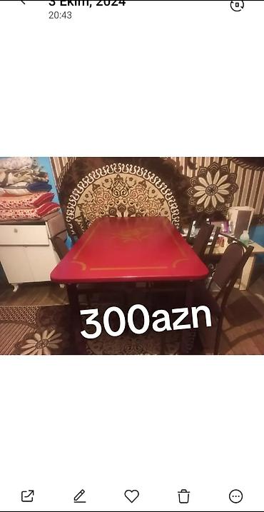 Mebel: - 3 qapılı paltar dolabı: ortada tam boy güzgü, yanda asılqan — 2
