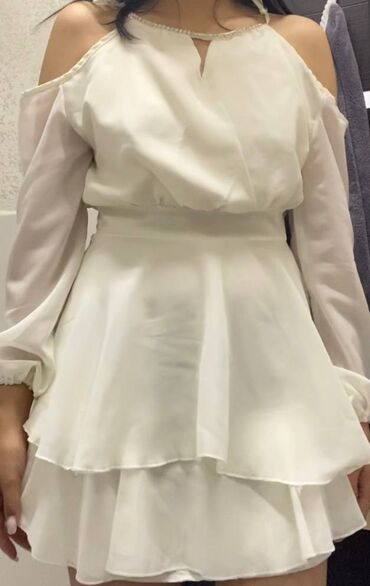 белая платья: Повседневное платье, Лето, M (EU 38)