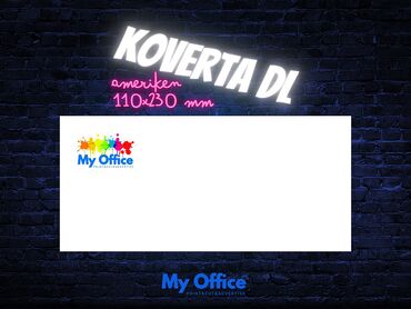 Reklamiranje, štampanje: Koverta DL(ameriken) sa Vašim logotipom!My Office