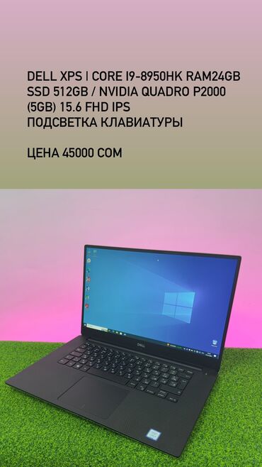 хаб для компьютера: Ноутбук, Dell, 32 ГБ ОЗУ, Intel Core i9, 15.6 ", Б/у, Для несложных задач, память SSD