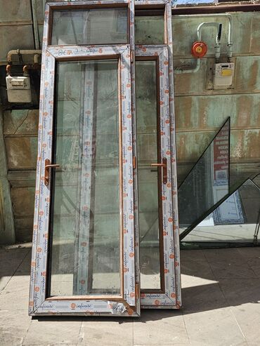 Plastik pəncərələr: İkiqat şüşə paketi Plastik pəncərə, Еni: 200 sm, Uzunluğu: 160 sm — 12