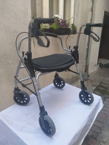 Hodalice, štake, štapovi za hodanje, kolica za hodanje: Nemacka aluminijumska XXXL hodalica-setalica, rolator sa 4 tocka — 1