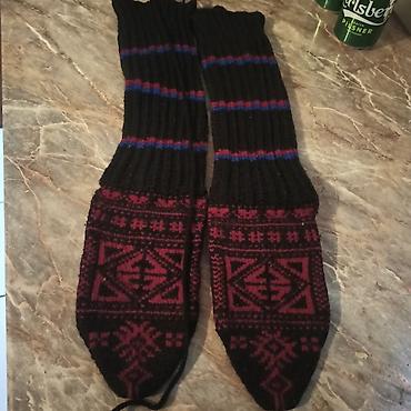 Čarape: Ručno pletene vunene čarape – opanci/putaše sa bogatim etno motivima — 8
