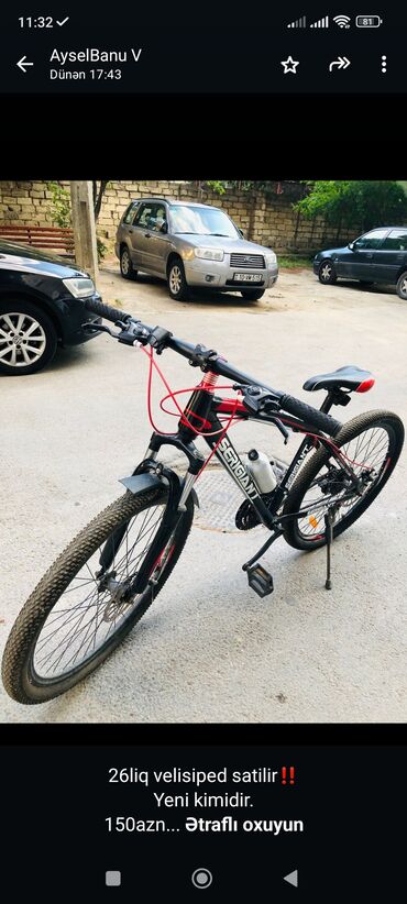 gence velosiped satisi: Elektrik velosipedi 26", 750 < Vt