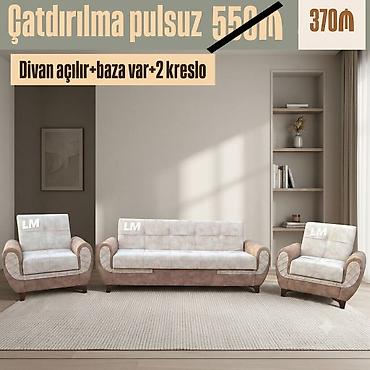 Divan və kreslo dəstləri: Divan + 2 kreslo ✨ Endirim fürsəti💣 Qiymət : 370₼ Yeni və sifarişlə — 2