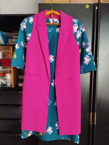 длинный пиджак: Повседневное платье, Made in KG, Осень-весна, Длинная модель, Платье-пиджак, M (EU 38)