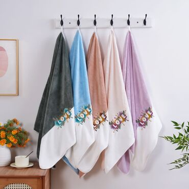 Saipa: Mikrofiber hamam dəsmalları – “LOVE” naxışlı - Yumşaq və yüksək udma