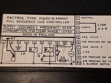 Ostala elektronika: Gas kontoler za grejanje Pactrol Type PI6DI-S 406501 Full Sequence — 5