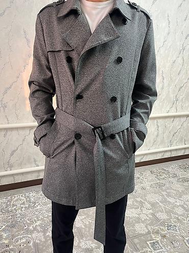 обмен одеждой: Мужское пальто, M, Zara, Б/у, цвет - Серый, Платная доставка — 2