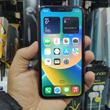 Apple iPhone: IPhone Xr, 64 GB, Qırmızı, Zəmanət, Simsiz şarj, Face ID