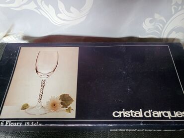 Čaše: Case nove za vino kristal,led kristal d'Argues Francuska 80,90te god — 6
