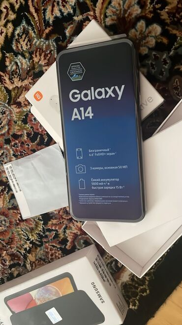 samsung galaxy 75 62 teze qiymeti: Samsung Galaxy A14, 64 GB, rəng - Qara, Barmaq izi