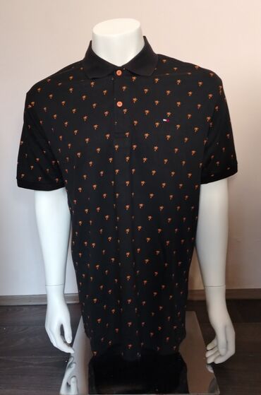 tom tailor majice sa kragnom: Shirt Short sleeves, M (EU 50), Tommy Hilfiger, color - Black, Cotton