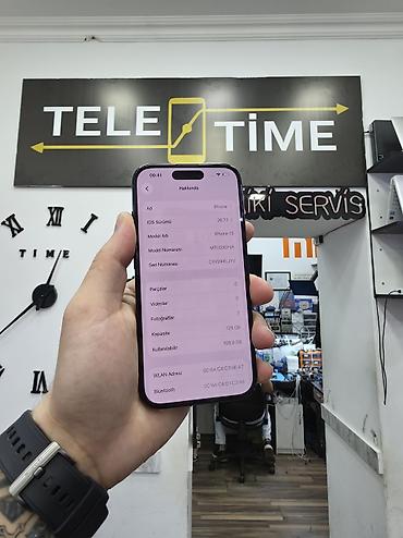 iphone qusar: IPhone 15, 128 GB, Black Titanium, Zəmanət, Simsiz şarj, Face ID — 2