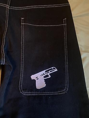 очки kappa: Nn glock baggy jeans - Цвет: чёрный, контрастная белая строчка по — 4
