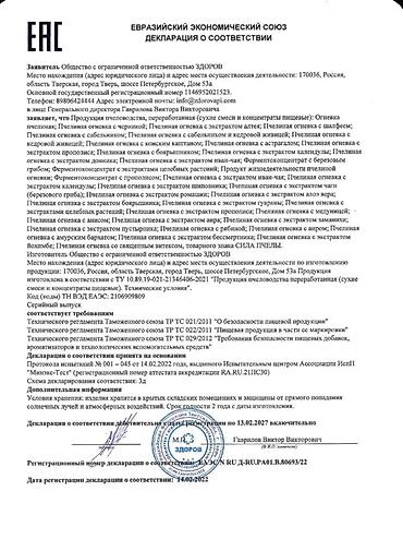 комбинация: Сила Пчелы — Комплекс апифитокомпонентов для мужского здоровья Форма — 10