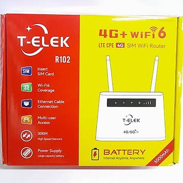 internet lte: T‑ELEK TR102 4G+ Wi‑Fi 6 LTE CPE SIM WiFi Router (SIM kart ilə — 1