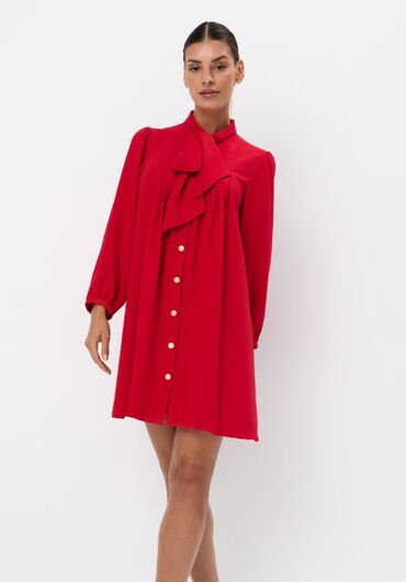 haljine pull and bear: S (EU 36), bоја - Crvena, Večernji, maturski, Dugih rukava