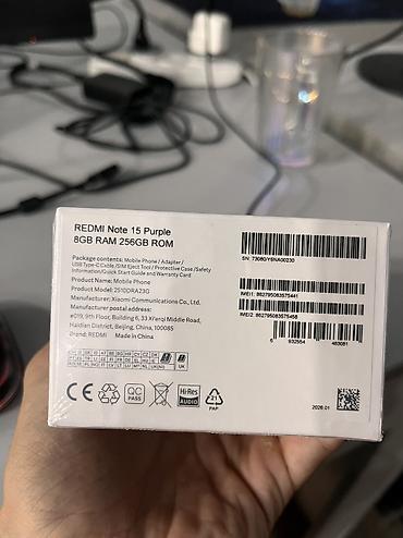 мобильные телефоны каракол: Redmi, Redmi Note 15, Новый, 256 ГБ, цвет - Фиолетовый, 2 SIM — 2
