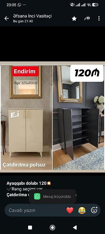 *Ayaqqabı dolabı 120💥* ✔️Rəng seçimi var *Çatdırılma və quraşdırılma lalafo.az -da *Ayaqqabı dolabı 120💥* ✔️Rəng seçimi var *Çatdırılma və quraşdırılma