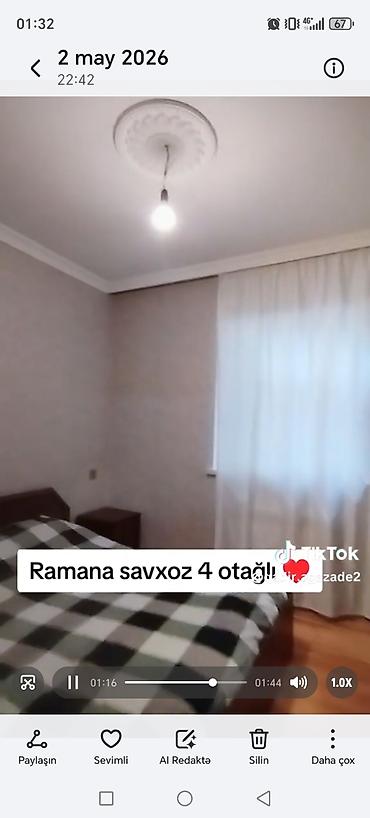 savxoz: Ramana sovxoz ərazisində 4 otaqlı mənzil/ev. Xüsusiyyətlər: - Geniş — 5