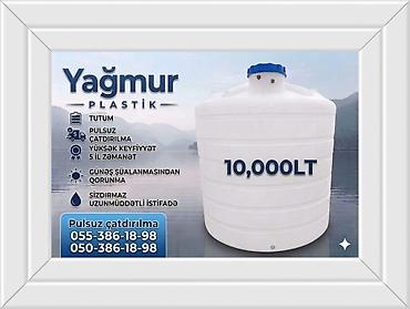 oksigen balonu icarə: YAĞMUR markalı plastik su çənləri – yatıq (horizontal) model Tutum — 8